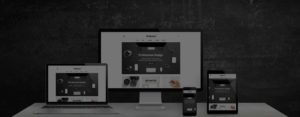 Responsive website displayed on desktop, laptop, tablet, and smartphone screens.
